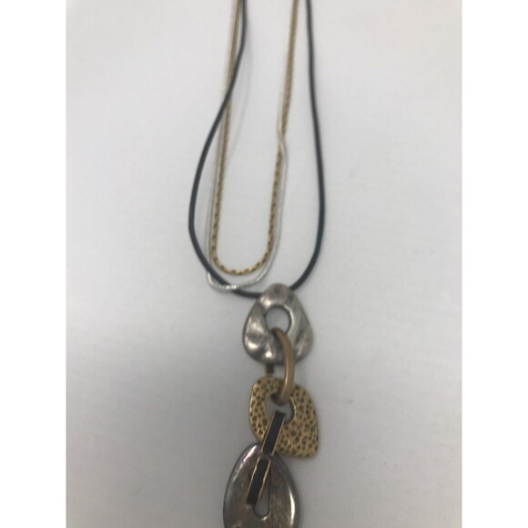 CHICO'S Pendant Necklace Metallic Multi Tone Silver Tone Copper Tone - Picture 4 of 8